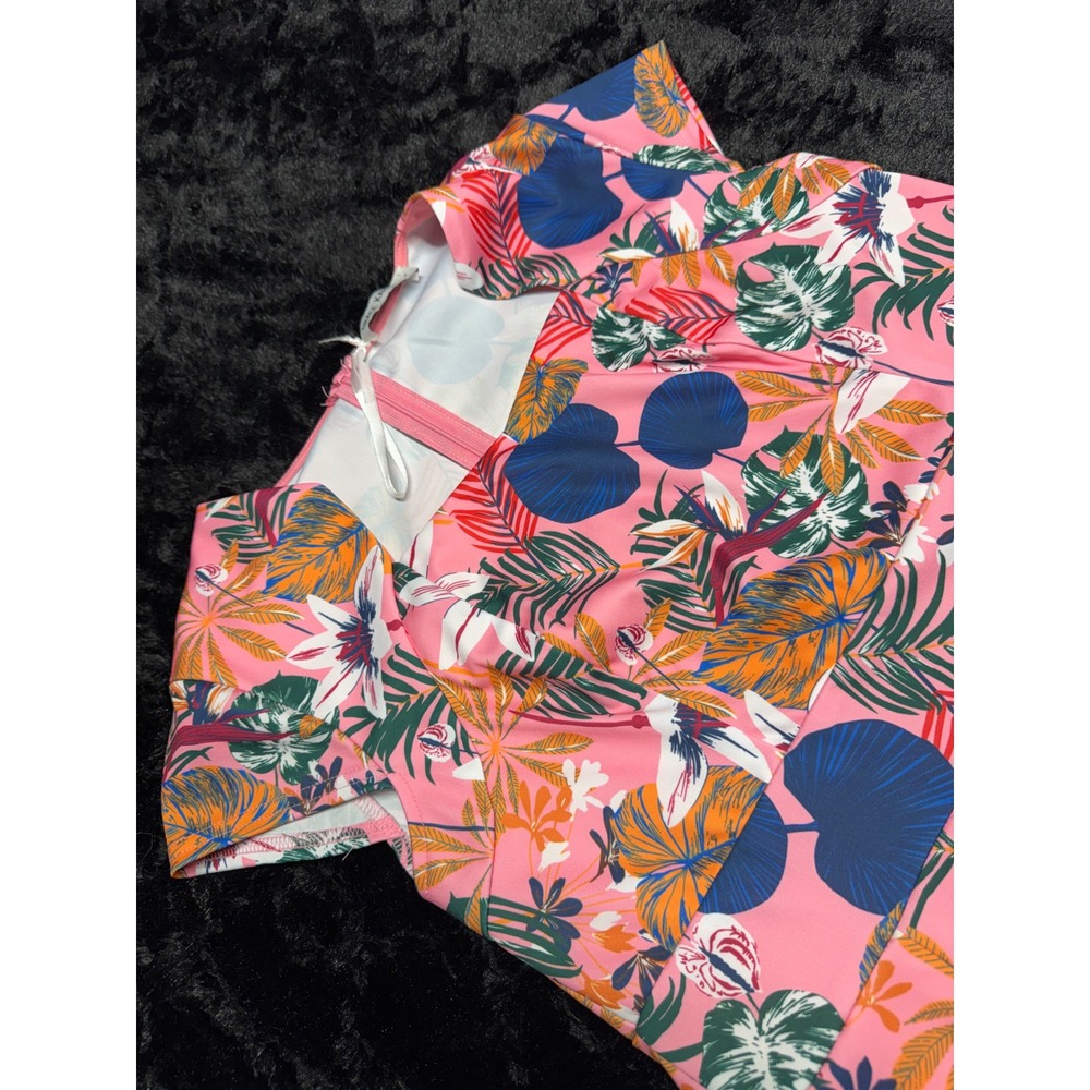 1950s Vintage Grace Karin Pink Tropical Floral Sheath Dress - Picture 3 of 6